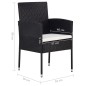 vidaXL Juego de comedor para jardín de 5 piezas negro vidaXL Juego de comedor para jardín de 5 piezas negro