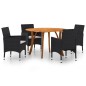 vidaXL Juego de comedor para jardín de 5 piezas negro vidaXL Juego de comedor para jardín de 5 piezas negro