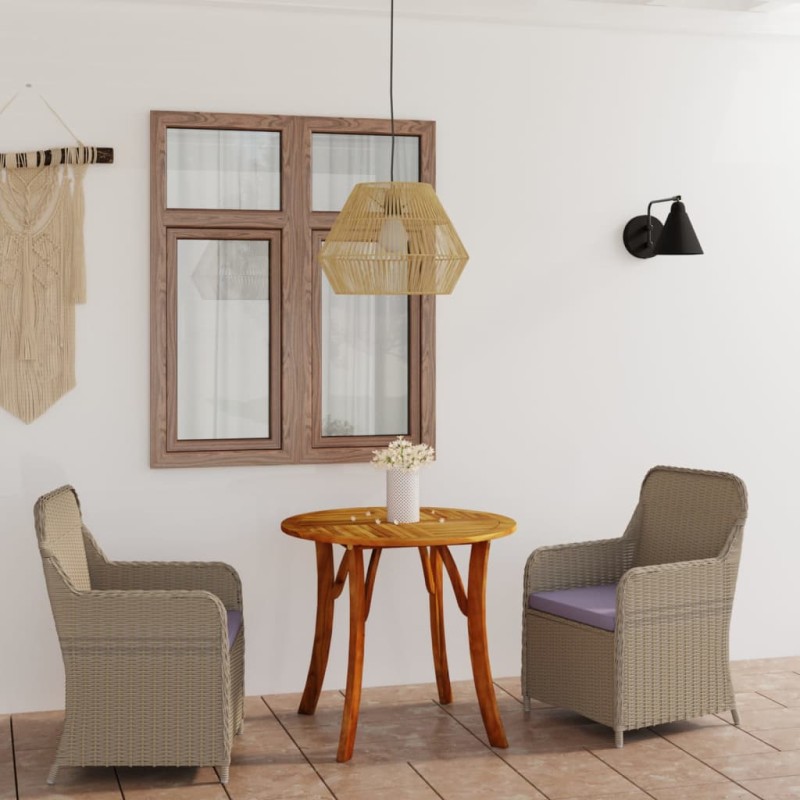 vidaXL Juego de comedor para jardín de 3 piezas marrón