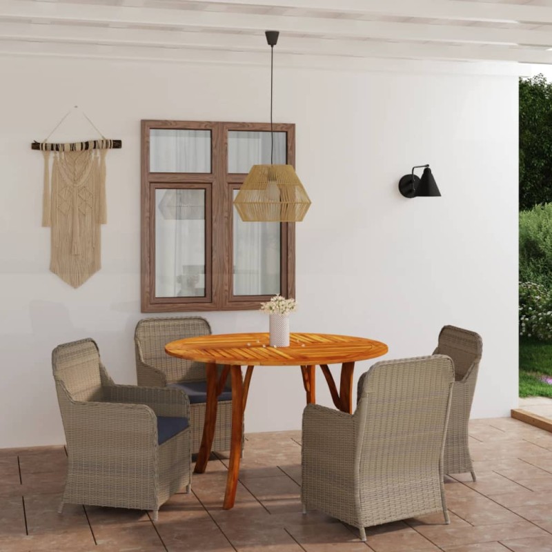 vidaXL Juego de comedor para jardín 5 piezas marrón vidaXL Juego de comedor para jardín 5 piezas marrón