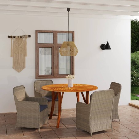 vidaXL Juego de comedor para jardín 5 piezas marrón