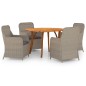 vidaXL Juego de comedor para jardín 5 piezas marrón vidaXL Juego de comedor para jardín 5 piezas marrón