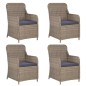 vidaXL Juego de comedor para jardín 5 piezas marrón vidaXL Juego de comedor para jardín 5 piezas marrón