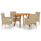 vidaXL Juego de comedor para jardín de 5 piezas beige vidaXL Juego de comedor para jardín de 5 piezas beige