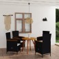 vidaXL Juego de comedor para jardín 5 piezas negro vidaXL Juego de comedor para jardín 5 piezas negro