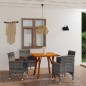 vidaXL Juego de comedor para jardín de 5 piezas gris vidaXL Juego de comedor para jardín de 5 piezas gris