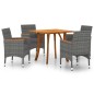 vidaXL Juego de comedor para jardín de 5 piezas gris vidaXL Juego de comedor para jardín de 5 piezas gris
