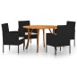 vidaXL Juego de comedor para jardín de 5 piezas negro vidaXL Juego de comedor para jardín de 5 piezas negro