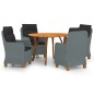 vidaXL Juego de comedor para jardín de 5 piezas gris claro vidaXL Juego de comedor para jardín de 5 piezas gris claro
