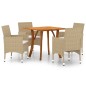 vidaXL Juego de comedor para jardín de 5 piezas beige vidaXL Juego de comedor para jardín de 5 piezas beige