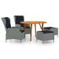 vidaXL Juego de comedor para jardín de 5 piezas gris claro vidaXL Juego de comedor para jardín de 5 piezas gris claro