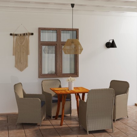 vidaXL Juego de comedor para jardín 5 piezas marrón