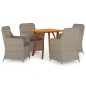 vidaXL Juego de comedor para jardín 5 piezas marrón