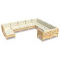 vidaXL Muebles de jardín 10 piezas y cojines madera de pino crema vidaXL Muebles de jardín 10 piezas y cojines madera de pino crema