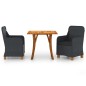vidaXL Juego de comedor para jardín 3 piezas gris oscuro vidaXL Juego de comedor para jardín 3 piezas gris oscuro