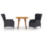 vidaXL Juego de comedor para jardín 3 piezas gris oscuro vidaXL Juego de comedor para jardín 3 piezas gris oscuro