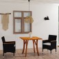 vidaXL Juego de comedor para jardín 3 piezas negro