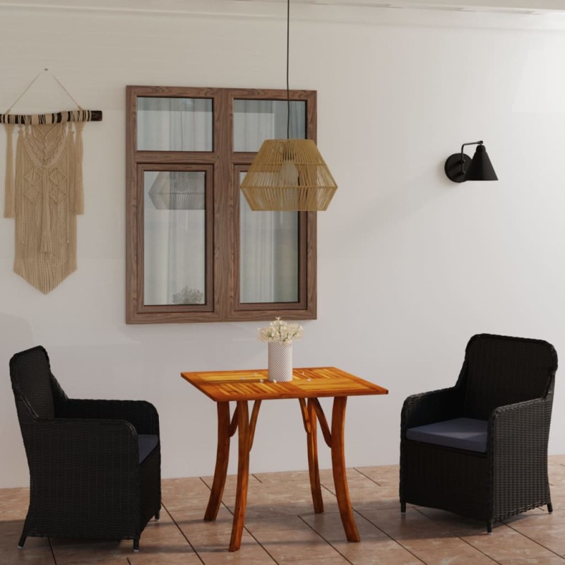vidaXL Juego de comedor para jardín 3 piezas negro vidaXL Juego de comedor para jardín 3 piezas negro