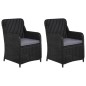 vidaXL Juego de comedor para jardín 3 piezas negro vidaXL Juego de comedor para jardín 3 piezas negro
