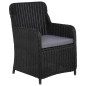 vidaXL Juego de comedor para jardín 3 piezas negro vidaXL Juego de comedor para jardín 3 piezas negro