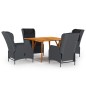 vidaXL Juego de comedor dejardín 5 piezas gris oscuro vidaXL Juego de comedor dejardín 5 piezas gris oscuro