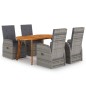 vidaXL Juego de comedor para jardín 5 piezas gris vidaXL Juego de comedor para jardín 5 piezas gris
