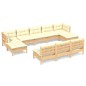 vidaXL Muebles de jardín 10 piezas cojines madera de pino color crema vidaXL Muebles de jardín 10 piezas cojines madera de pino color crema