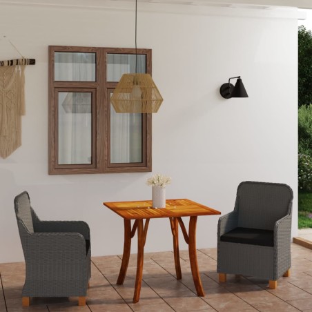 vidaXL Juego de comedor para jardín 3 piezas gris claro