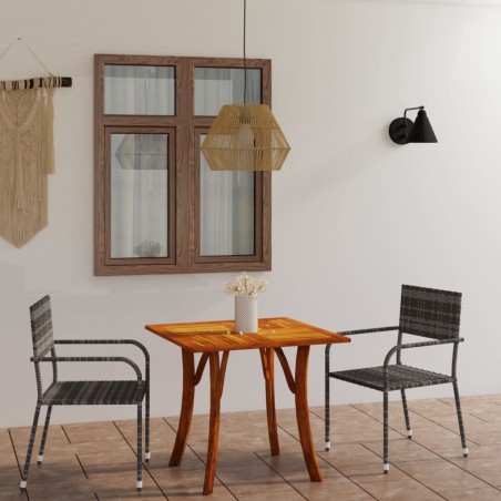 vidaXL Juego de comedor de jardín de 3 piezas gris