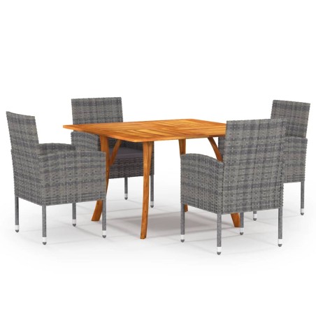 vidaXL Juego de comedor para jardín 5 piezas gris antracita