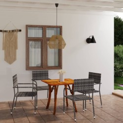 vidaXL Juego de comedor de jardín 5 piezas gris antracita