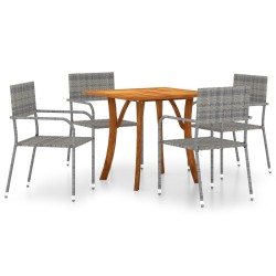 vidaXL Juego de comedor de jardín 5 piezas gris antracita