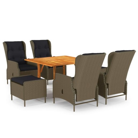 vidaXL Juego de comedor de jardín 7 piezas marrón