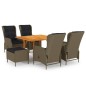 vidaXL Juego de comedor de jardín 7 piezas marrón vidaXL Juego de comedor de jardín 7 piezas marrón