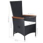 vidaXL Juego de comedor para jardín 3 piezas negro vidaXL Juego de comedor para jardín 3 piezas negro