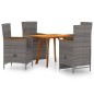 vidaXL Juego de comedor para jardín de 5 piezas gris vidaXL Juego de comedor para jardín de 5 piezas gris