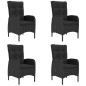 vidaXL Juego de comedor de jardín de 5 piezas negro vidaXL Juego de comedor de jardín de 5 piezas negro