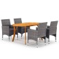 vidaXL Juego de comedor para jardín de 5 piezas gris vidaXL Juego de comedor para jardín de 5 piezas gris