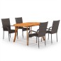 vidaXL Juego de comedor para jardín 5 piezas marrón vidaXL Juego de comedor para jardín 5 piezas marrón