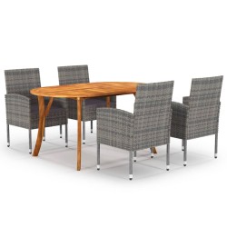 vidaXL Juego de comedor para jardín 5 piezas gris antracita 