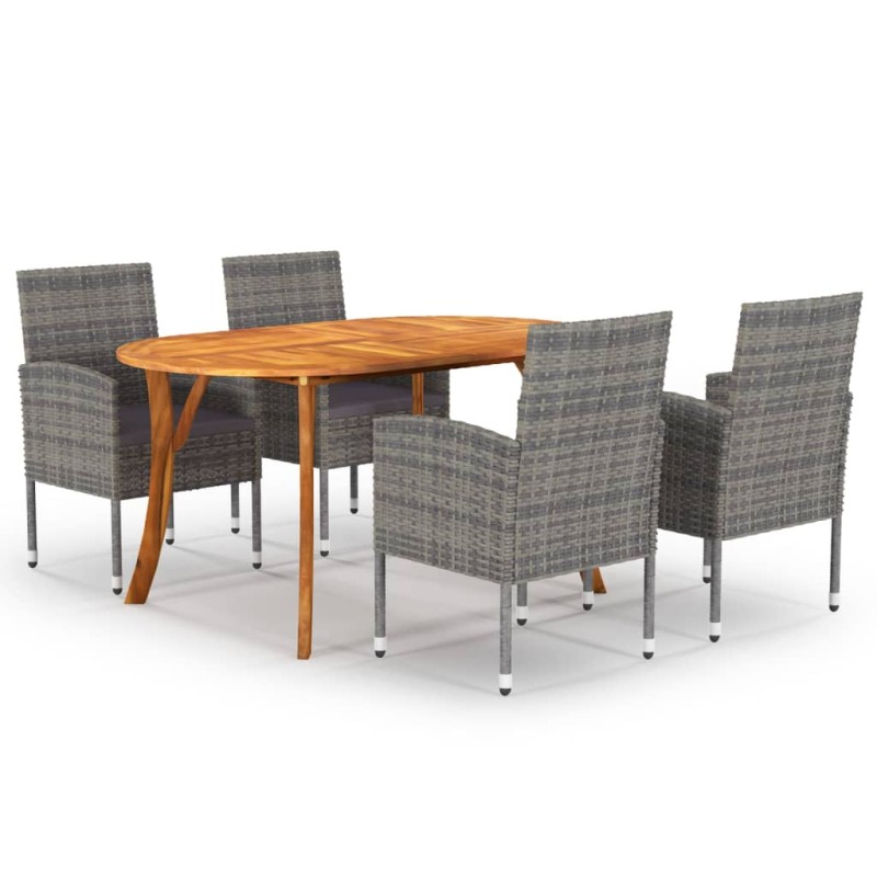 vidaXL Juego de comedor para jardín 5 piezas gris antracita vidaXL Juego de comedor para jardín 5 piezas gris antracita