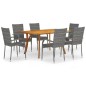 vidaXL Juego de comedor para jardín de 7 piezas gris vidaXL Juego de comedor para jardín de 7 piezas gris