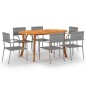 vidaXL Juego de comedor de jardín 7 piezas gris antracita vidaXL Juego de comedor de jardín 7 piezas gris antracita