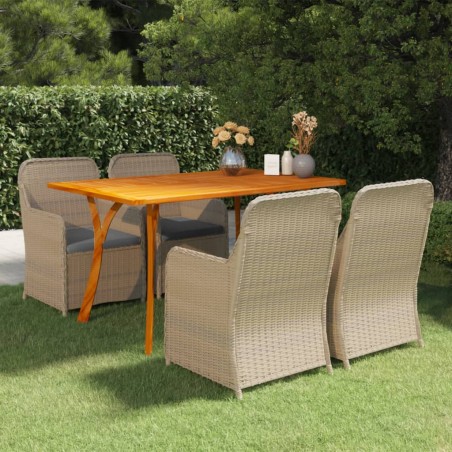 vidaXL Juego de comedor para jardín 5 piezas marrón
