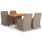 vidaXL Juego de comedor para jardín 5 piezas marrón vidaXL Juego de comedor para jardín 5 piezas marrón