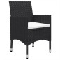 vidaXL Juego de comedor para jardín de 5 piezas negro