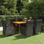 vidaXL Juego de comedor de jardín 7 piezas negro vidaXL Juego de comedor de jardín 7 piezas negro