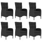 vidaXL Juego de comedor de jardín 7 piezas negro vidaXL Juego de comedor de jardín 7 piezas negro