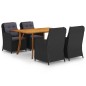 vidaXL Juego de comedor para jardín 5 piezas negro vidaXL Juego de comedor para jardín 5 piezas negro