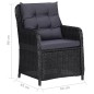 vidaXL Juego de comedor para jardín 5 piezas negro vidaXL Juego de comedor para jardín 5 piezas negro